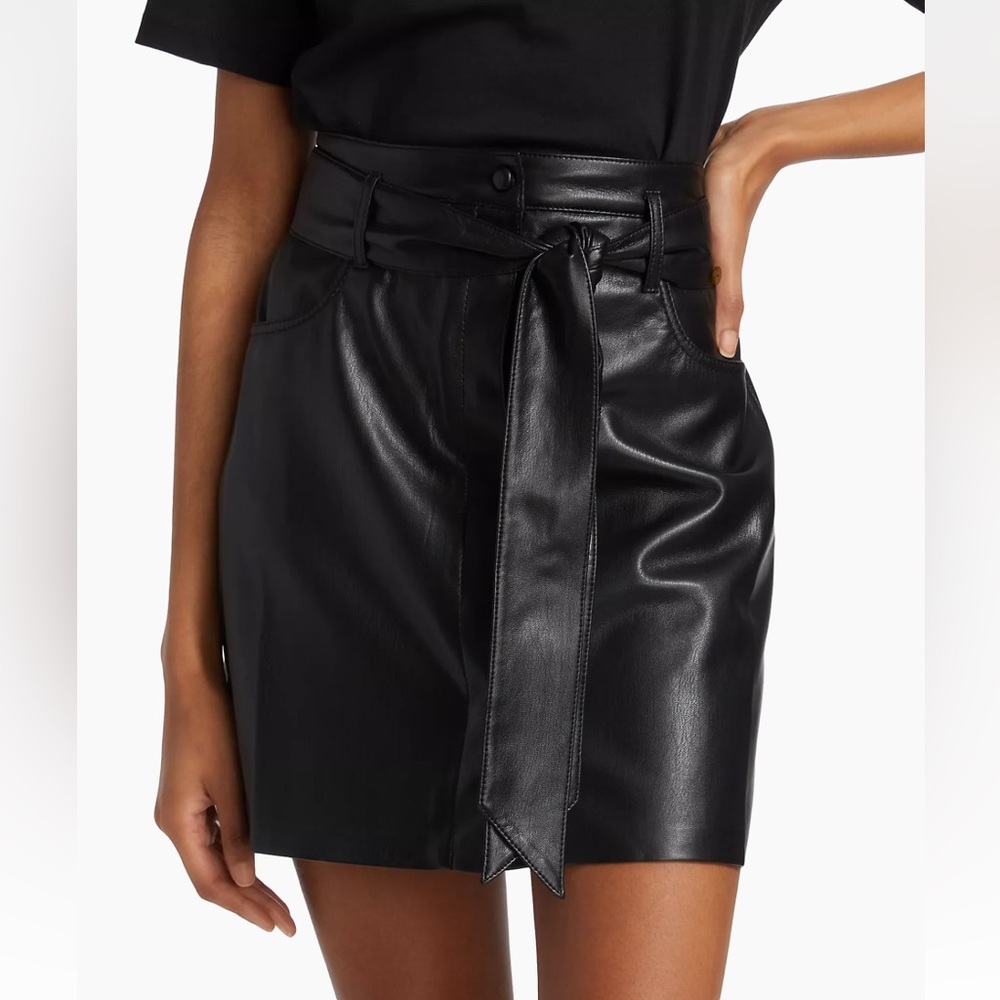 Nanushka Vegan Leather Belted Miniskirt size xs - Picture 2 of 9